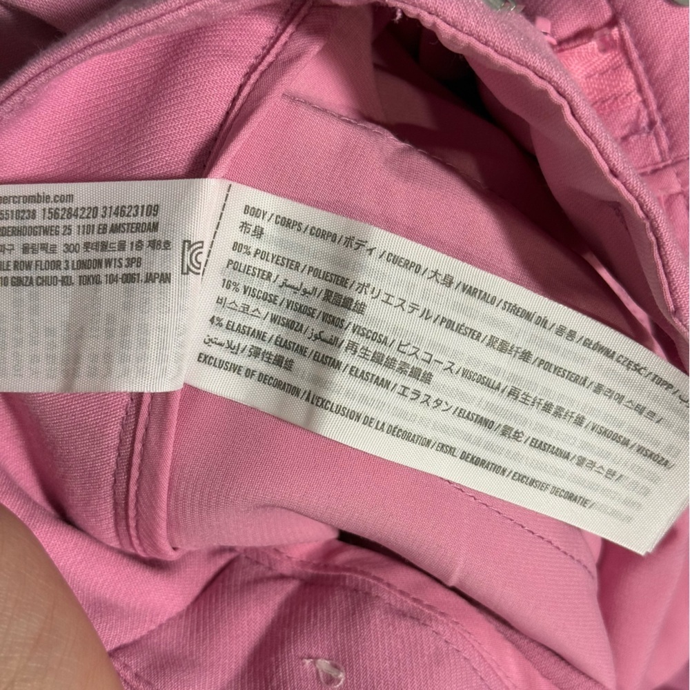 Abercrombie & Fitch Sloane Tailored Wide Leg Pants Pink Pleated Size 4 / 27 - Picture 11 of 11